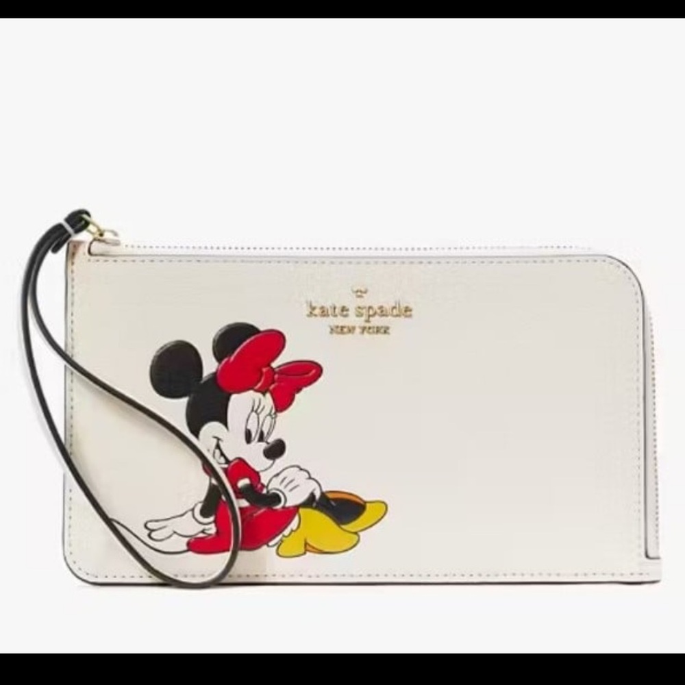 Kate Spade Disney X Kate Spade New York Minnie Medium L-Zip Wristlet NWOT